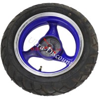 Rad hinten komplett fr chinesischen Skooter (rot - typ 1) Bilder 2