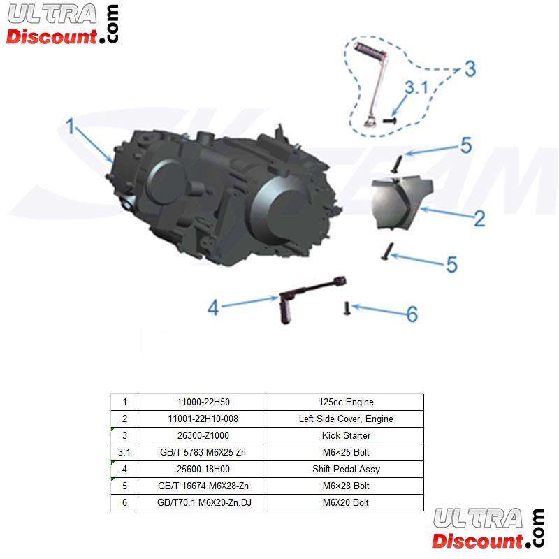 Motor 125ccm Euro3 f�r Skyteam T-Rex Bilder 1