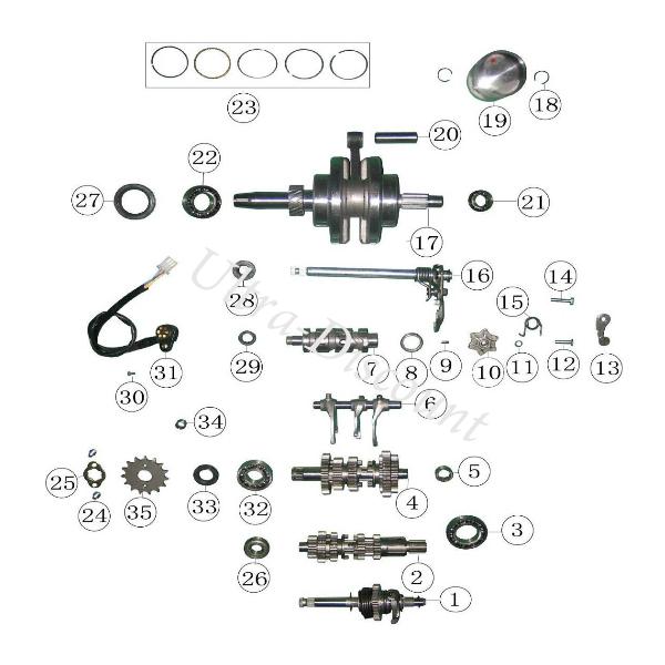 Simmerring fr Getriebe Quad Shineray 250STXE (14x22x5) Bilder 2