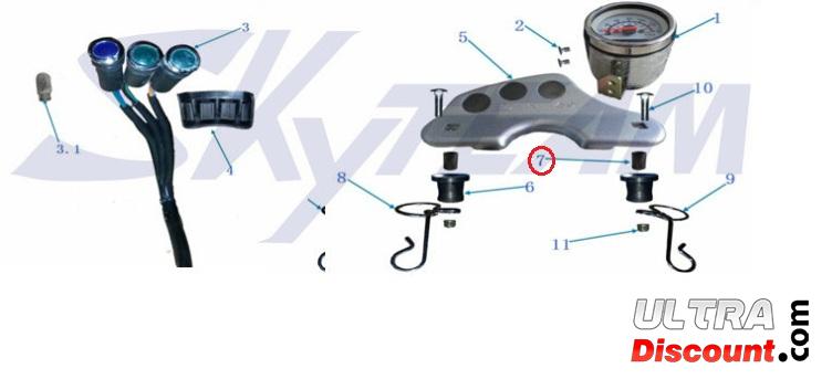 Metallhlse fr Gummidichtung fr Trgerplatte Leuchtanzeigen Skyteam V-RAPTOR Bilder 1