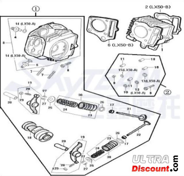 Feder fr Ventil (gro) fr 50-125ccm fr Teile PBR Skyteam Bilder 2
