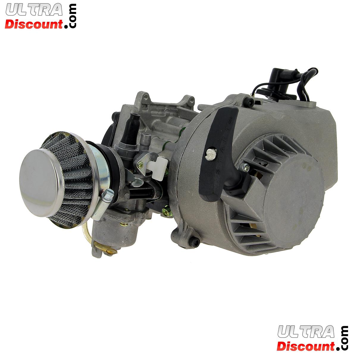 Motor 49 ccm + Anlasser alu + Filter Racing (Typ 2) fr pocket supermotard Bilder 1