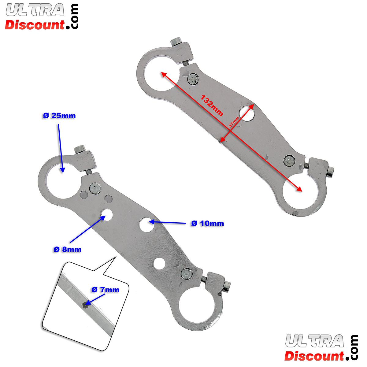 Gabelbrcke Tuning (Paar) fr pocket bike, chrom Bilder 1