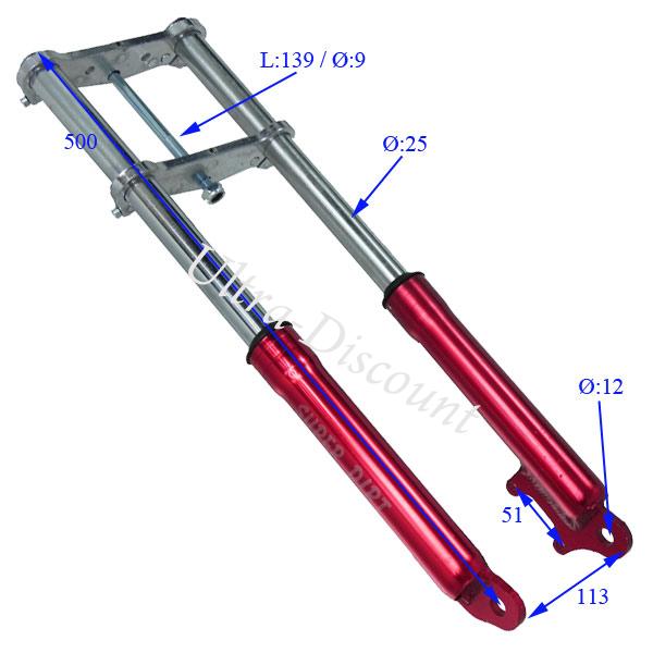 Gabel fr pocket bike Supermotard rot Bilder 1