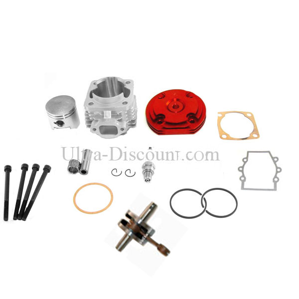 Kit für 53 ccm 4 Schleusen + Kurbelwelle Racing Achse 12 mm (Typ B rot, Ersatzteile Pocket bike Kit für 53 ccm 4 Schleusen + Kurbelwelle Racing Achse 12 mm (Typ B rot, Ersatzteile Pocket bike
