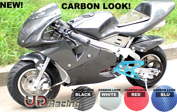 Verkleidung Kohlenfaser, rot, Sonderausgabe fr pocket bike 47-49 ccm Bilder 1