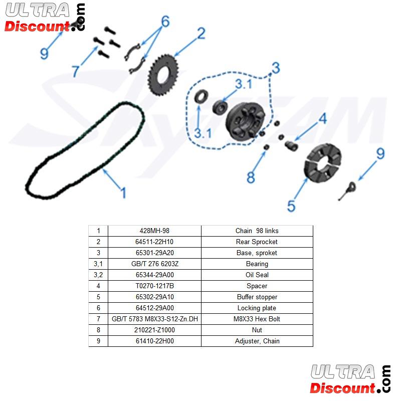 Silentblock Kranz fr 125ccm Trex Skyteam (Euro4 und Euro 5) Bilder 1