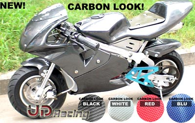 Verkleidung Kohlenfaser, rot, Sonderausgabe fr pocket bike 47-49 ccm Bilder 1