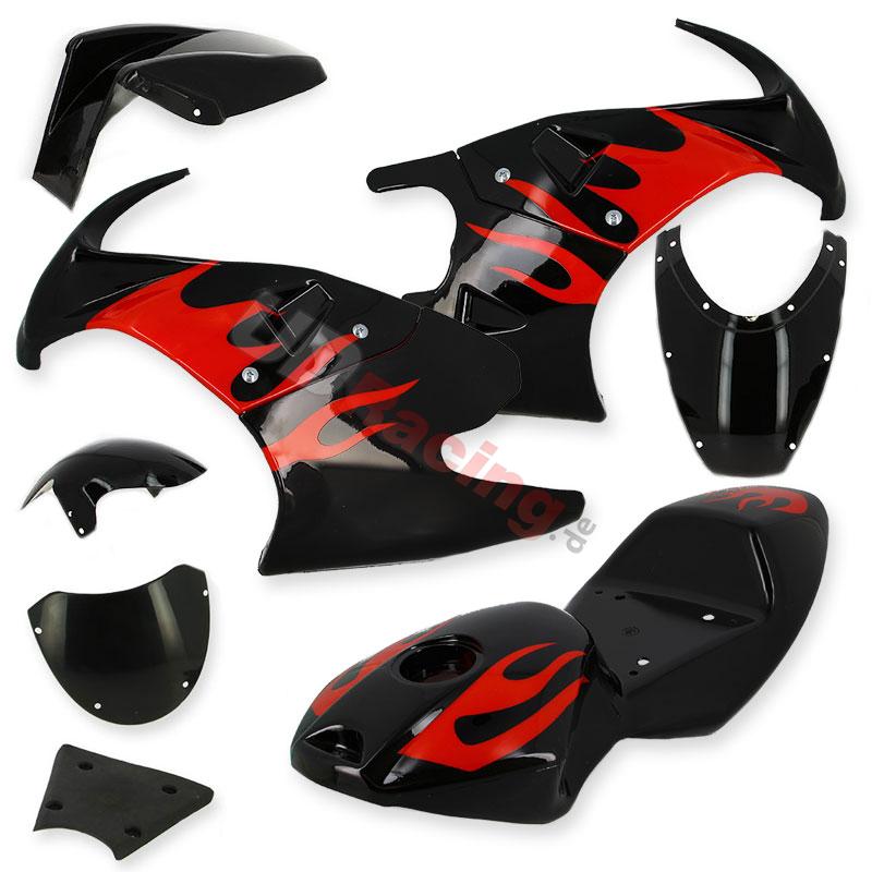 Verkleidung für pocket bike 47-49 ccm (schwarz-Rot), Ersatzteile Pocket bike Verkleidung für pocket bike 47-49 ccm (schwarz-Rot), Ersatzteile Pocket bike