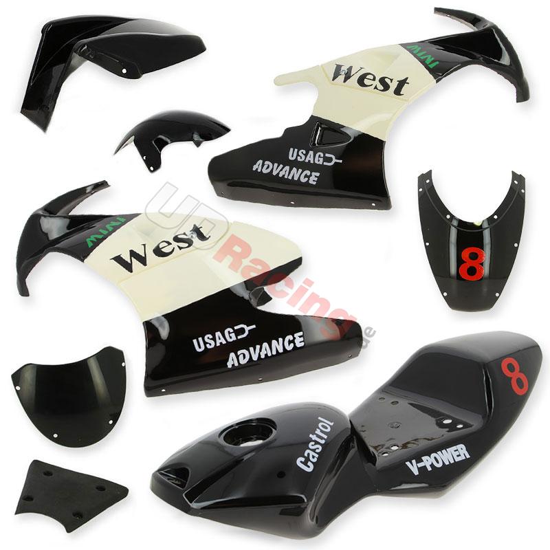 Verkleidung für pocket bike 47-49 ccm (Schwarz-Weiss), Ersatzteile Pocket bike Verkleidung für pocket bike 47-49 ccm (Schwarz-Weiss), Ersatzteile Pocket bike