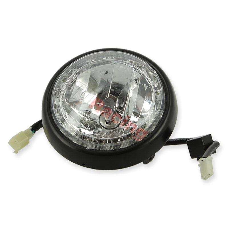 Frontscheinwerfer LED Schwarz für Dax Skyteam Skymax 50-125cc Euro4, Teile Dax Skymax Frontscheinwerfer LED Schwarz für Dax Skyteam Skymax 50-125cc Euro4, Teile Dax Skymax