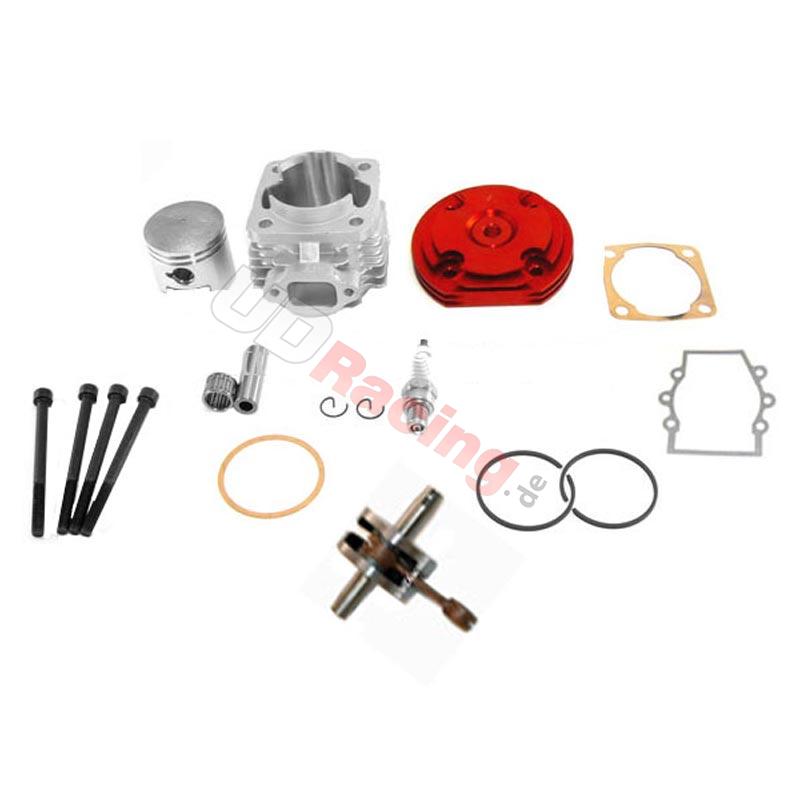Kit 53 ccm 4 Schleusen + Kurbelwelle Racing Achse 10 mm (Typ B rot), Pocket Cross Teile Kit 53 ccm 4 Schleusen + Kurbelwelle Racing Achse 10 mm (Typ B rot), Pocket Cross Teile