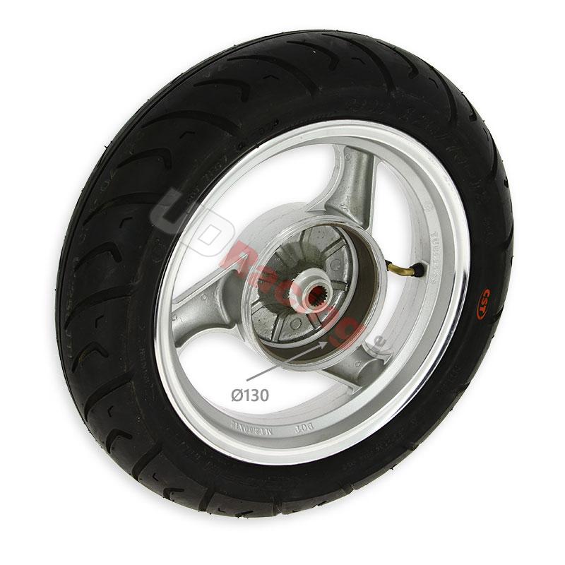 Rad hinten komplett für chinesischen Skooter (Silber - typ 2), Chinesische Motorroller Teile Rad hinten komplett für chinesischen Skooter (Silber - typ 2), Chinesische Motorroller Teile
