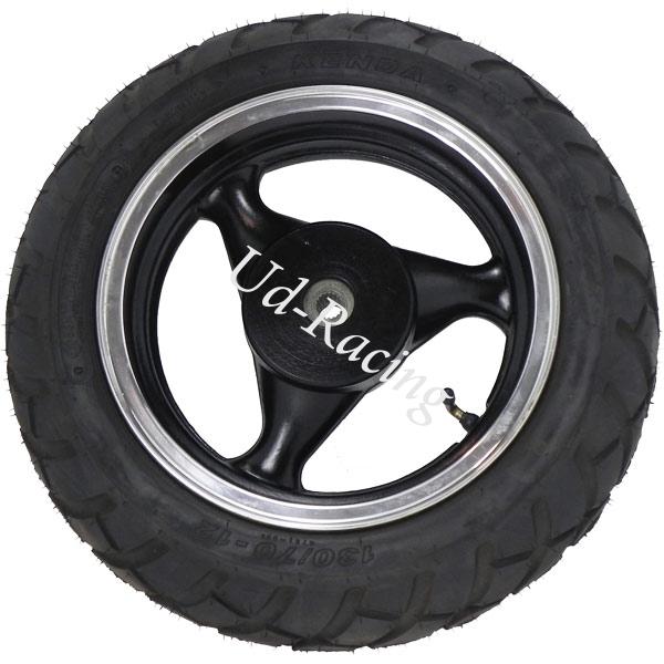 Rad hinten komplett für chinesischen Skooter (schwarz - typ 1), Chinesische Motorroller Teile Rad hinten komplett für chinesischen Skooter (schwarz - typ 1), Chinesische Motorroller Teile