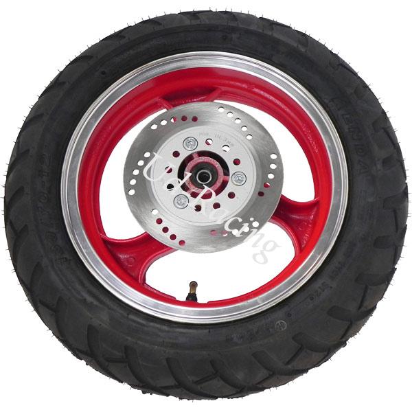 Rad vorn komplett für Jonway Skooter 50ccm (rot), Teile Motorroller Jonway Rad vorn komplett für Jonway Skooter 50ccm (rot), Teile Motorroller Jonway