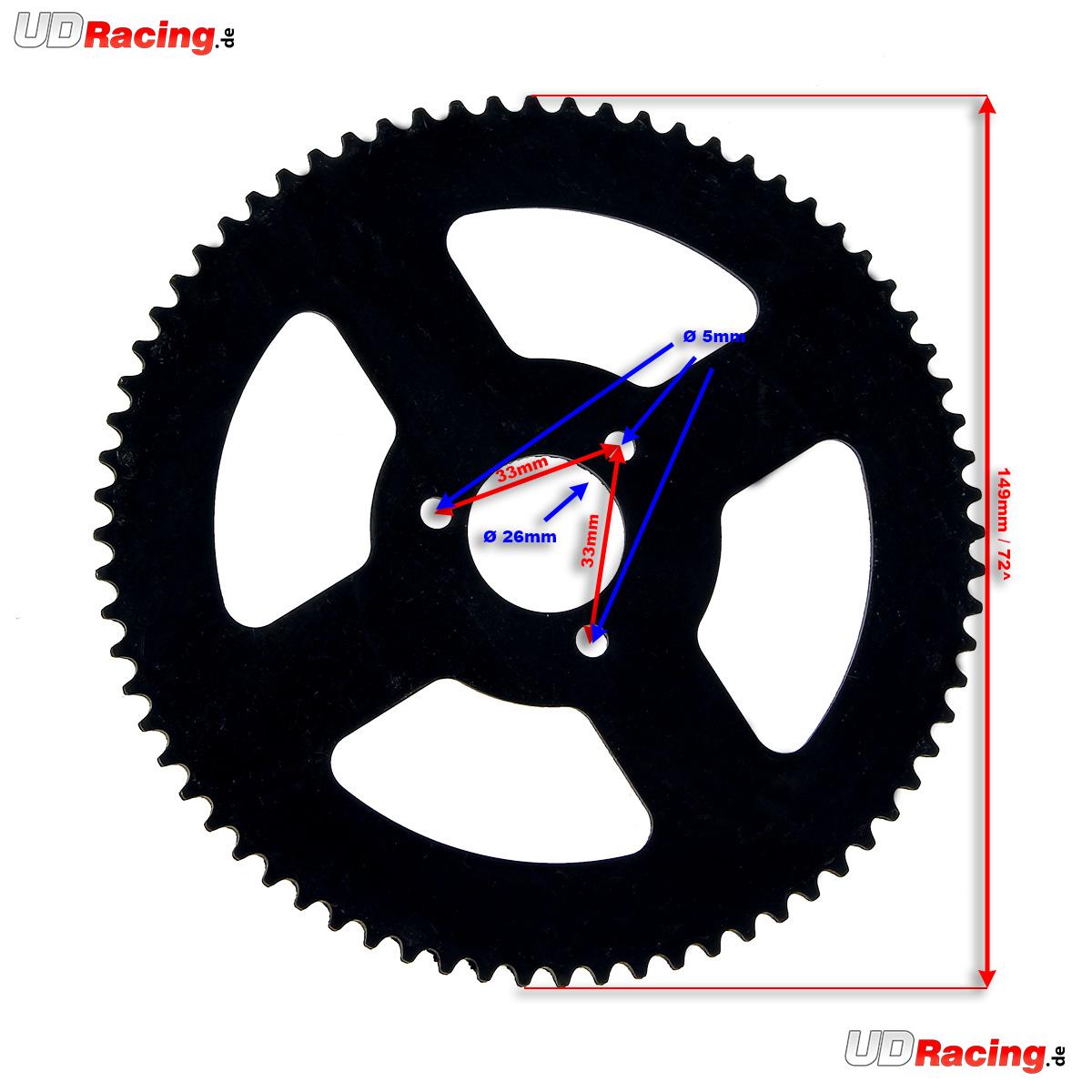 Kranz verst�rkt 72 Z kl. Teilung Typ 1, Teile Pocket Bike ZPF