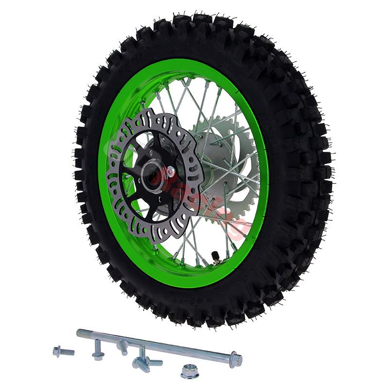 Rad hinten 12'', grün, (Spikes 12 mm) für dirt bike AGB27, Ersatzteile Dirt bike Rad hinten 12'', grün, (Spikes 12 mm) für dirt bike AGB27, Ersatzteile Dirt bike