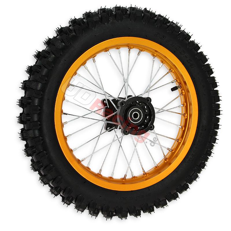 Rad hinten komplett 14'', gold, für dirt bike AGB30, Ersatzteile Dirt bike Rad hinten komplett 14'', gold, für dirt bike AGB30, Ersatzteile Dirt bike