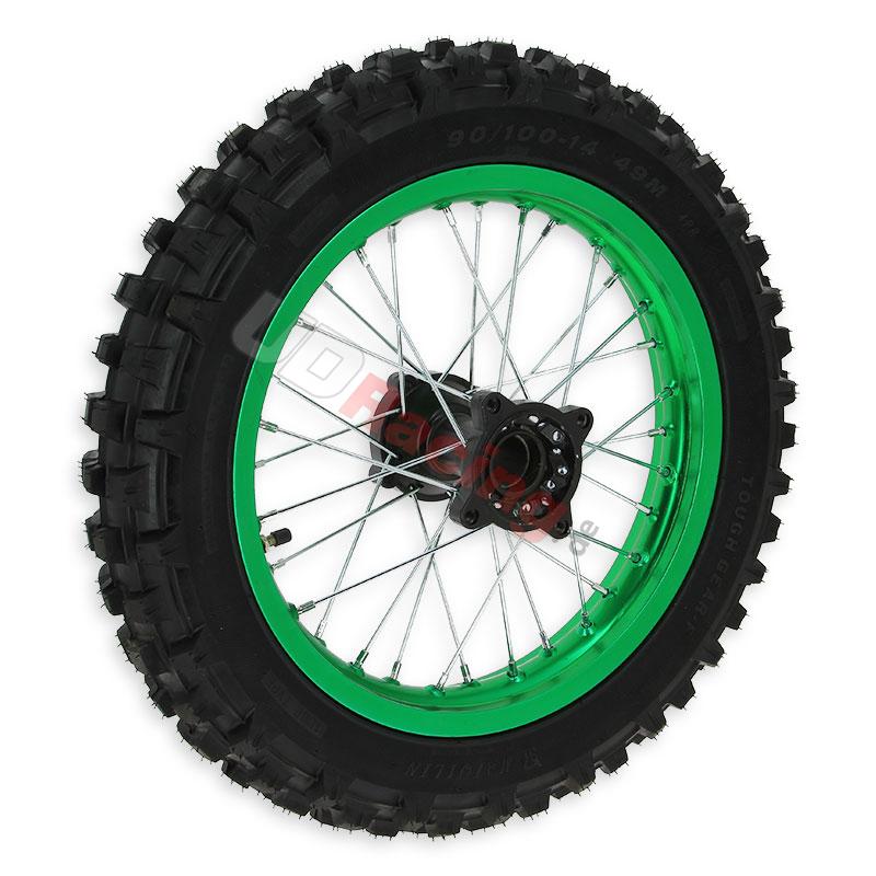 Rad hinten komplett 14'', grün, für dirt bike AGB30, Ersatzteile Dirt bike Rad hinten komplett 14'', grün, für dirt bike AGB30, Ersatzteile Dirt bike