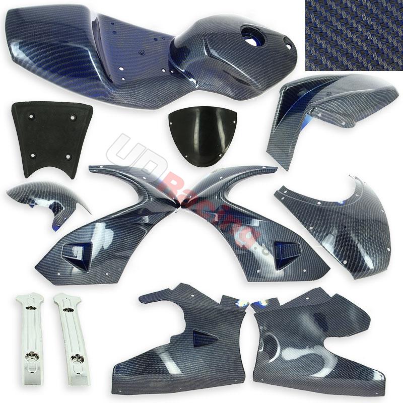 Verkleidung Kohlenfaser, Sonderausgabe pocket bike, (Blau), Ersatzteile Pocket bike