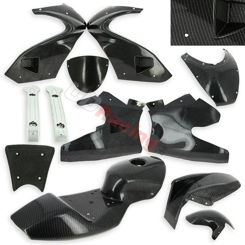 Verkleidung Kohlenfaser, schwarz, Sonderausgabe f�r pocket bike 47-49, Ersatzteile Pocket bike