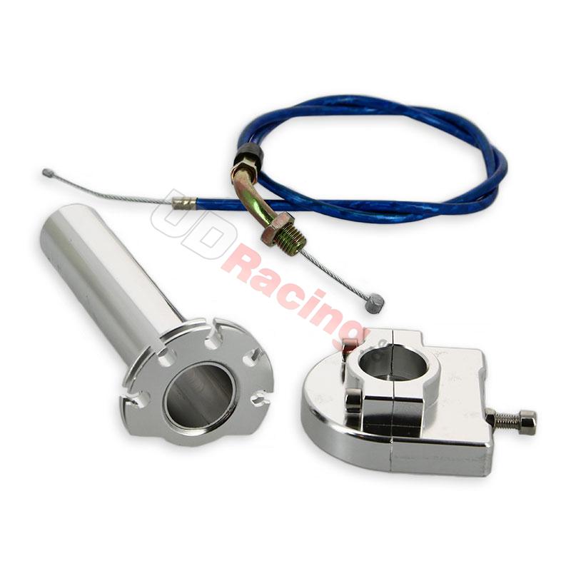 Gasgriff (schnell), alu, Qualittsprodukt + Kabel, blau, Ersatzteile YAMAHA PW50
