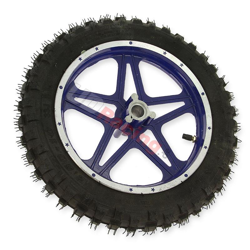 Vorderrad komplett blau für Pocket bike cross (10'', Typ 1), Pocket Cross Teile Vorderrad komplett blau für Pocket bike cross (10'', Typ 1), Pocket Cross Teile