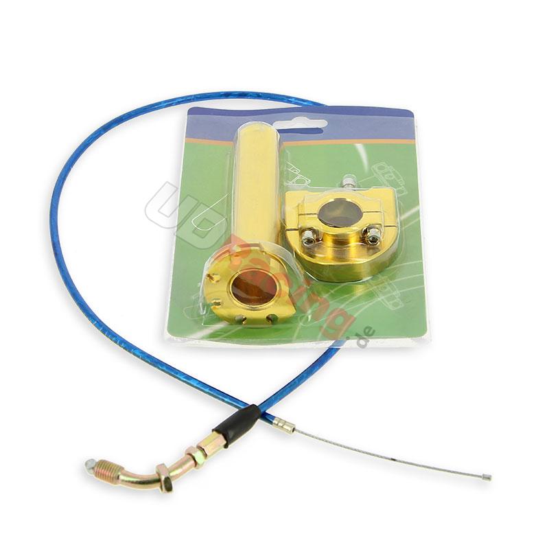 Griff - Gasgriff (schnell), gold, Qualitätsprodukt + Kabel, blau, Pocket Cross Teile Griff - Gasgriff (schnell), gold, Qualitätsprodukt + Kabel, blau, Pocket Cross Teile