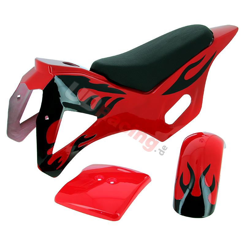 Verkleidung pocket bike cross, rot (Typ 1), Pocket Cross Teile