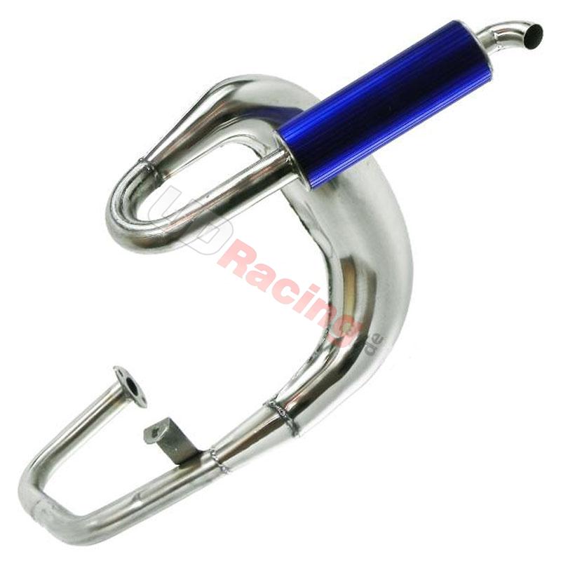 Auspuff für Roller mit Verbrennungsmotor (blau), Teiles Thermoscooter Auspuff für Roller mit Verbrennungsmotor (blau), Teiles Thermoscooter