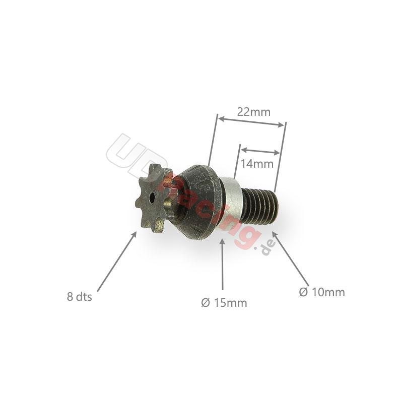Ritzel verstärkt 8 Zähne kleine Teilung (metrisch), Teile Pocket Blata MT4 Ritzel verstärkt 8 Zähne kleine Teilung (metrisch), Teile Pocket Blata MT4