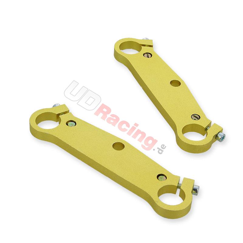 Gabelbrcke Tuning (Paar) fr pocket bike, gold, Teile Pockets Supermoto