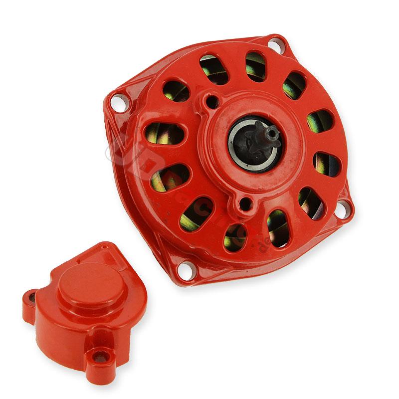 Kupplungsglocke + Gehäuse + 6 Z Ritzel (kleine Teilung) (Rot), Ersatzteile Pocket bike Kupplungsglocke + Gehäuse + 6 Z Ritzel (kleine Teilung) (Rot), Ersatzteile Pocket bike