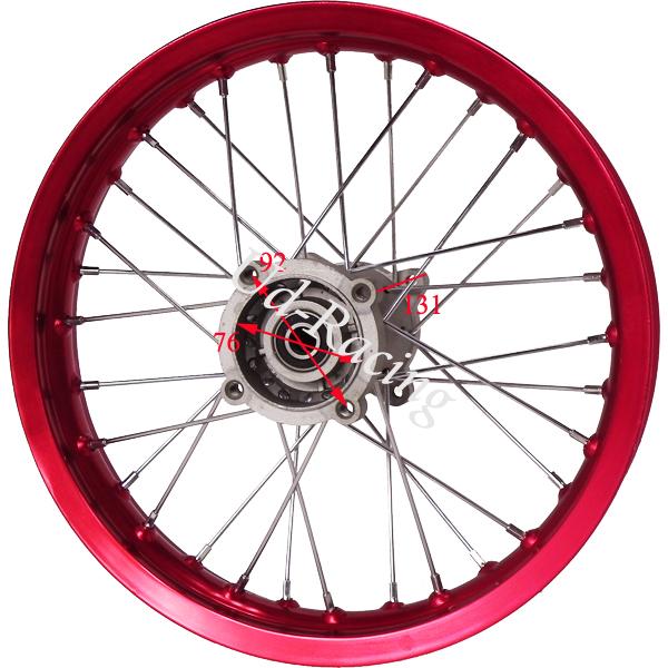 Felge hinten 14'', rot, f�r dirt bike AGB30 (� : 15mm,Typ 4), Ersatzteile Dirt bike