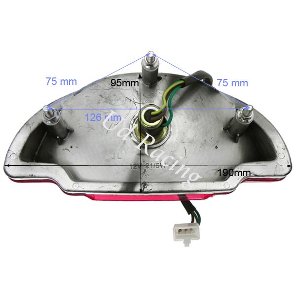 R�cklicht f�r Motorroller Baotian BT49QT-7, Ersatzteile Baotian BT49QT-7