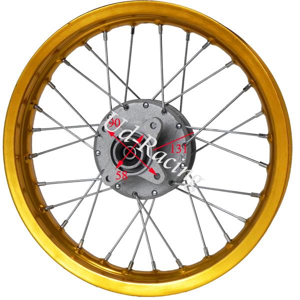 Felge hinten 14'' für dirt bike ( Gold,Typ 5 ), Ersatzteile Dirt bike Felge hinten 14'' für dirt bike ( Gold,Typ 5 ), Ersatzteile Dirt bike