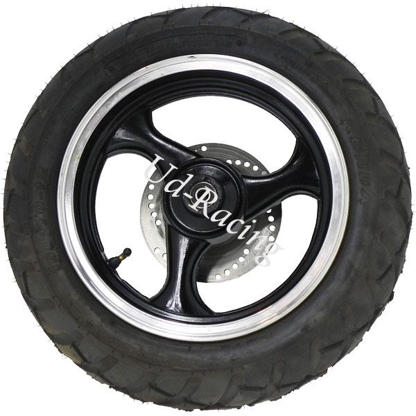 Rad vorn komplett f�r chinesischen Skooter (schwarz - typ 1), Chinesische Motorroller Teile
