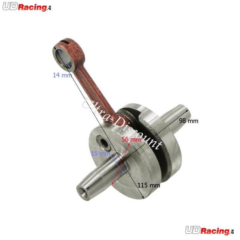 Kit 53 ccm 4 Schleusen + Kurbelwelle Racing Achse 10 mm (Typ B rot), Ersatzteile Pocket bike Kit 53 ccm 4 Schleusen + Kurbelwelle Racing Achse 10 mm (Typ B rot), Ersatzteile Pocket bike
