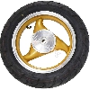 Rad hinten komplett f�r chinesischen Skooter (Gold  - typ 2), Chinesische Motorroller Teile