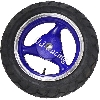 Rad hinten komplett f�r chinesischen Skooter (blau - typ 1), Chinesische Motorroller Teile