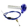 Griff - Gasgriff (schnell), blau, Qualit�tsprodukt + Kabel, Ersatzteile Dirt bike