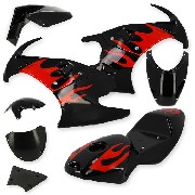Verkleidung fr pocket bike 47-49 ccm (schwarz-Rot)