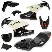 Verkleidung fr pocket bike 47-49 ccm (Schwarz-Weiss)