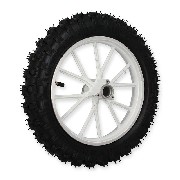 Komplettes Hinterrad Wei fr Pocket bike cross (10'', Typ 2)