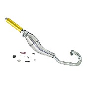 Auspuff Tuning Edelstahl, gold, (Typ 2) fr pocket bike