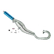Auspuff Tuning Edelstahl, blau, (Typ 2) fr pocket bike