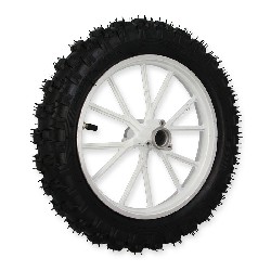 Komplettes Hinterrad Wei fr Pocket bike cross (10'', Typ 2), Pocket Cross Teile