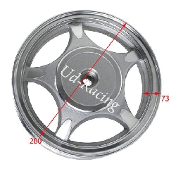 Felge hinten aus Alu f�r Skooter Baotian BT49QT-9, Ersatzteile Baotian BT49QT-9