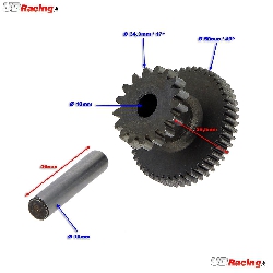 Anlasser-Zwischenritzel mit Welle f�r chinesischen GY6 125cc Roller, Chinesische Motorroller Teile