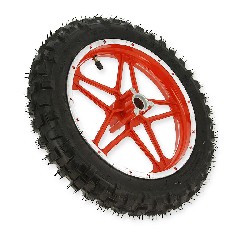 Vorderrad komplett rot fr Pocket bike cross (10'', Typ 1)